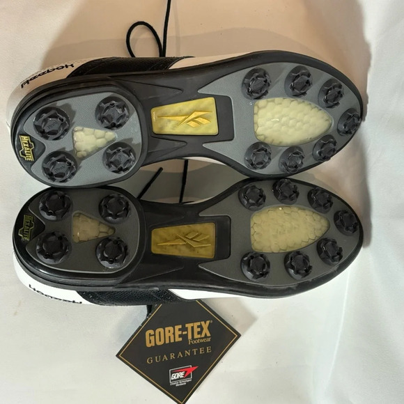 REEBOK Sz 7.5 Hexalite Black White Gortex GOLF Saddle Shoes NEW WITH TAG - Picture 15 of 16